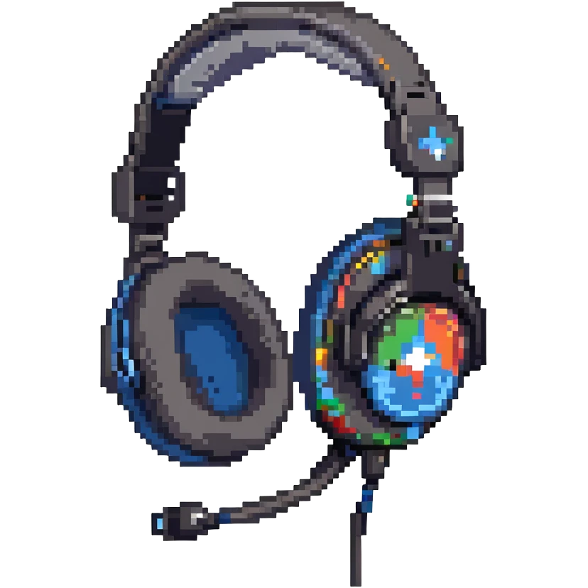 gaming headphones with microphone emoji