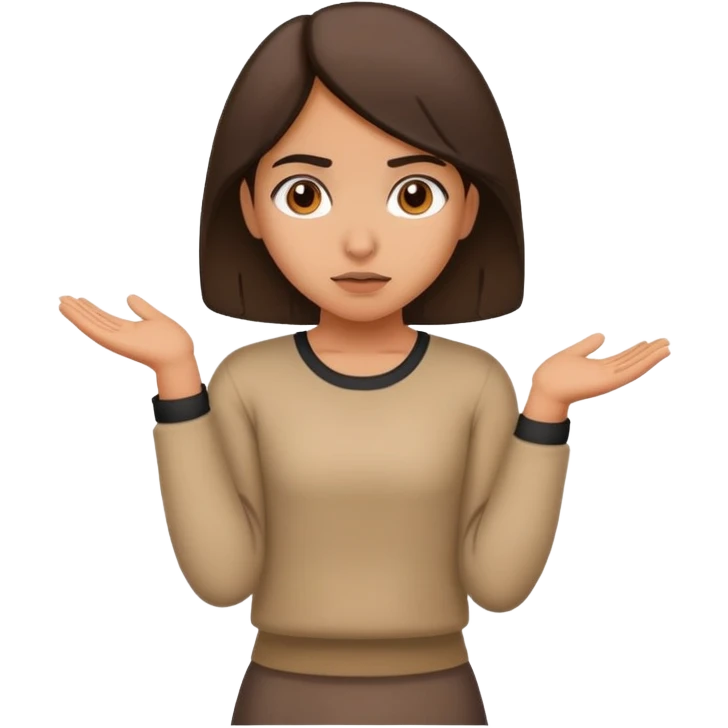 Hispanic girl shrugging emoji