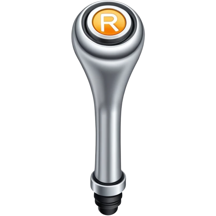 car gear shift stick with R for reverse highlighted emoji