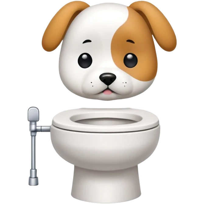 A skibidi toilet with a dogs face emoji