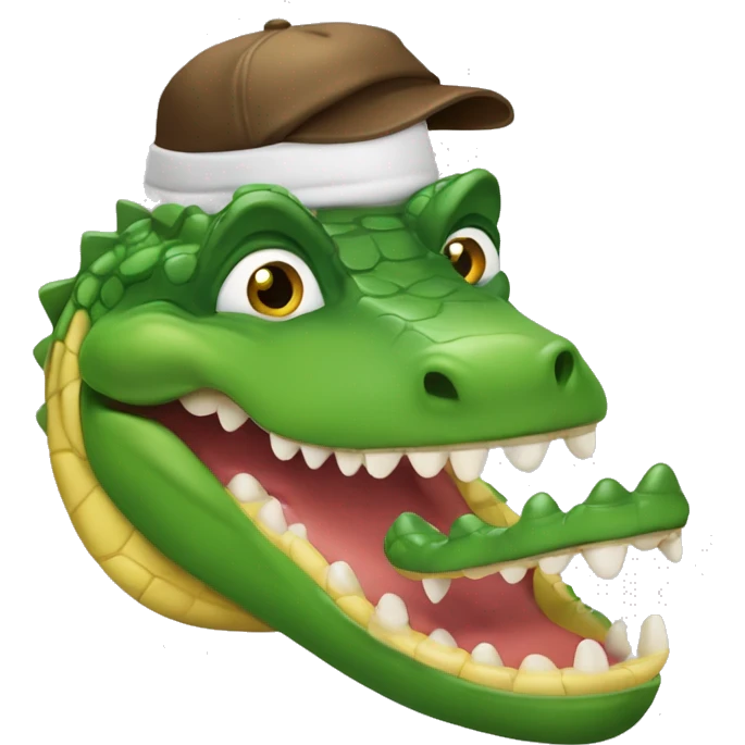 Un crocodil cu o înghețată pe cap și un câine în brate emoji
