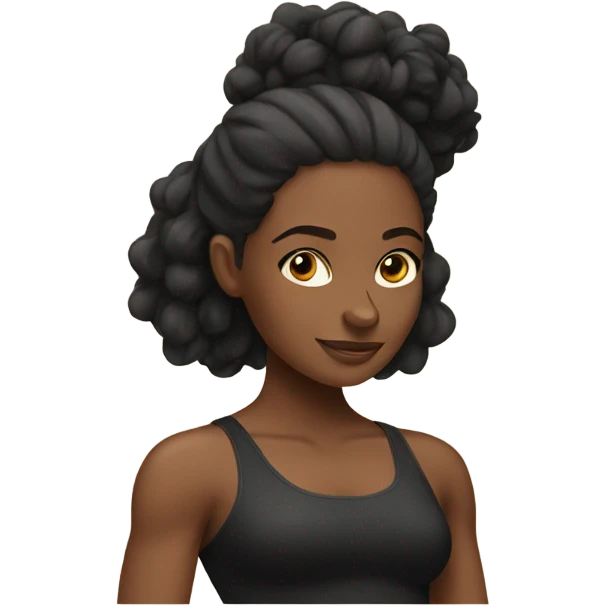 Black Pilates girl  emoji