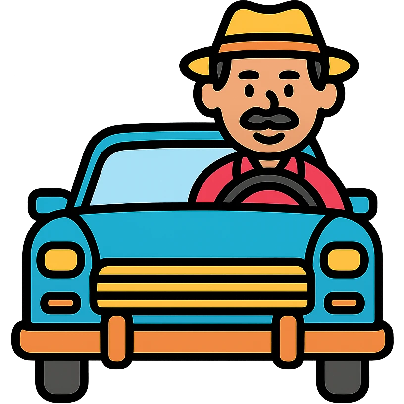 Cuban dad driving a Chevy emoji