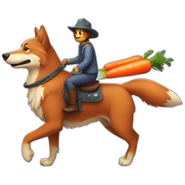 wolf riding carrot emoji