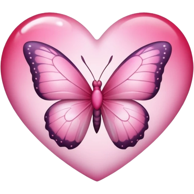 heart with sakura and a pink butterfly emoji