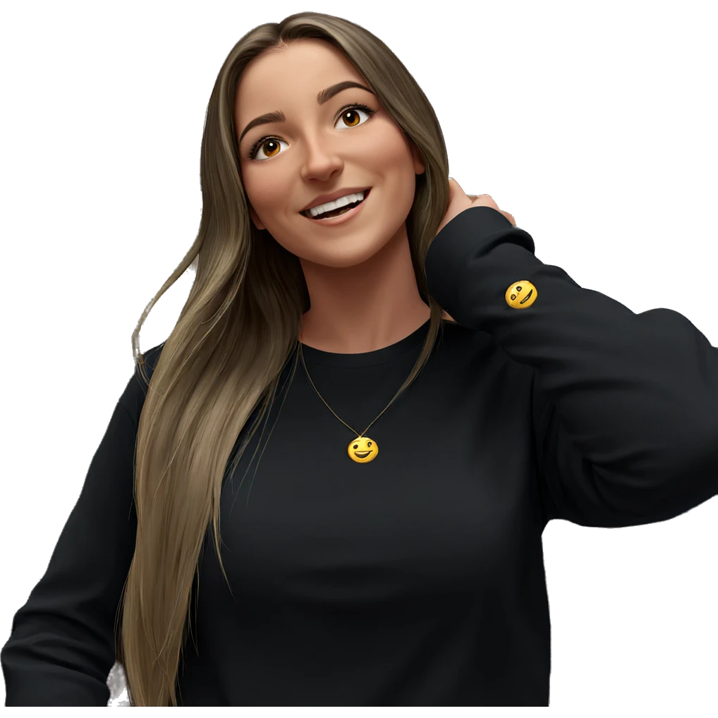 smiling girl with long hair emoji