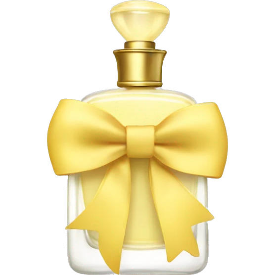 Light yellow perfume bottle with a bow emoji