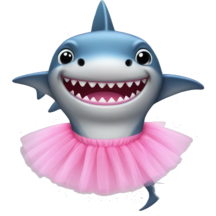Shark with a pink tutu  emoji