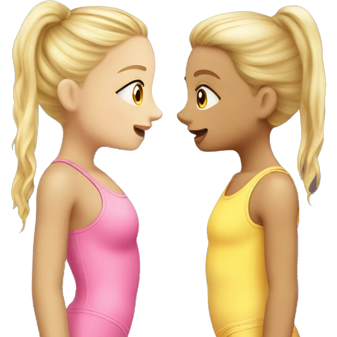 Girl kiss girl two blond in swuimsuit  emoji