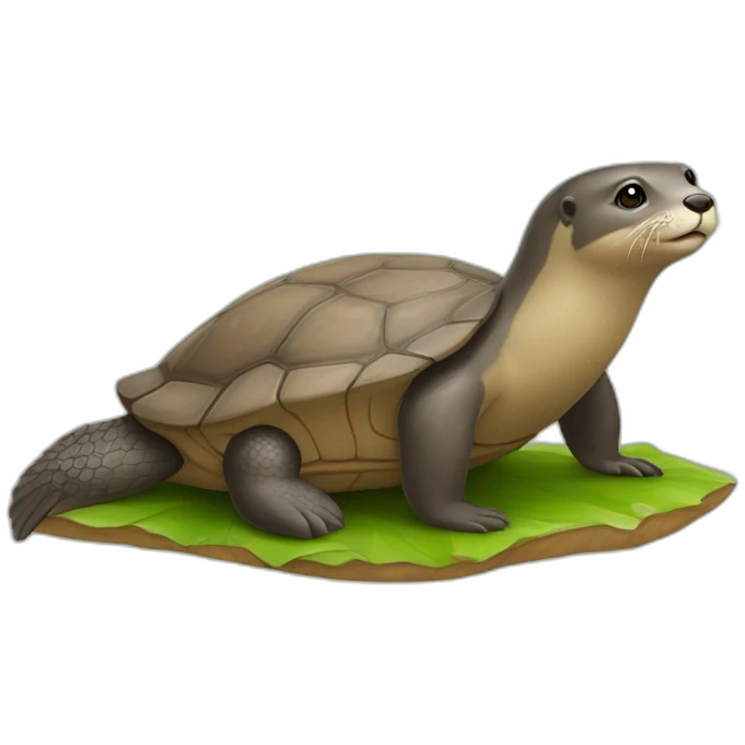 Un loutre sur une tortue emoji