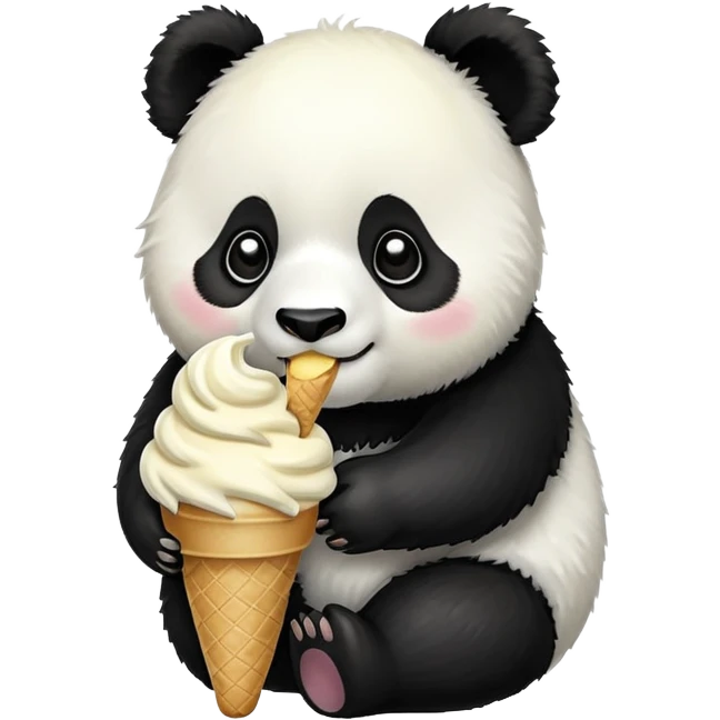 Panda eating ice cream emoji
