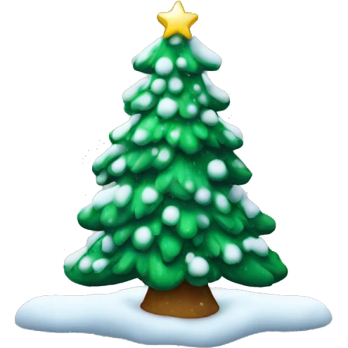 christmas tree with snow emoji