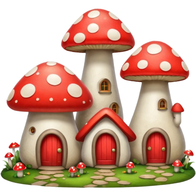 mushroom houses emoji