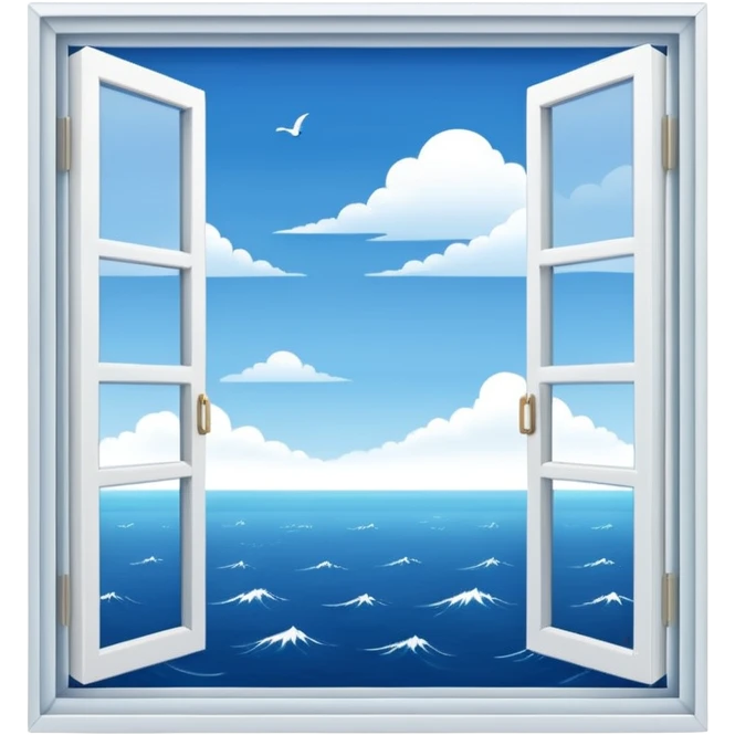 A navy open window emoji
