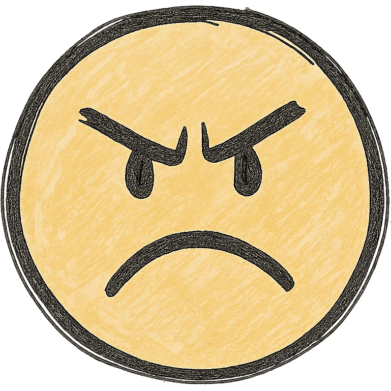 cranky yellow face emoji
