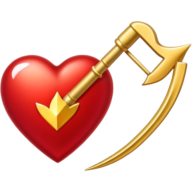 Corazón rojo con una flecha en dorado  emoji