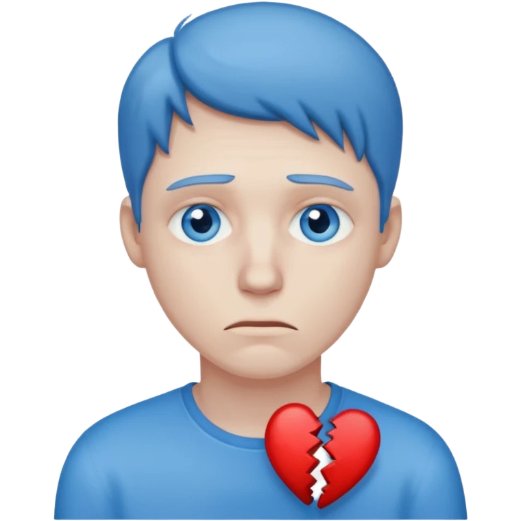 sad man with broken heart emoji