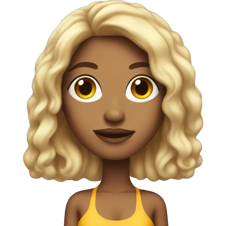 An attractive woman Latina colored with long hair and wearing a swimming bikini  emoji