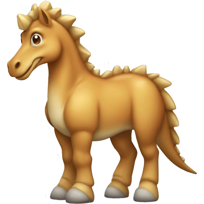 un cheval avec une tete de dinosaure emoji