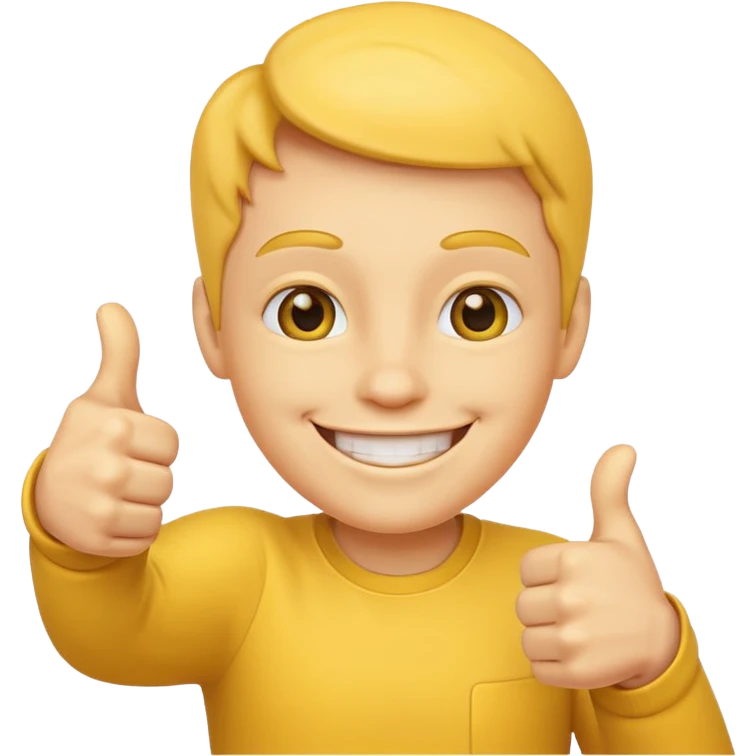 smiling face with hands giving a thumbs up emoji