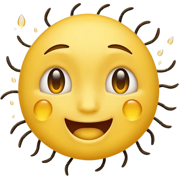😊🥺 these emojis but with flies around it and its happy yellow face emoji emoji