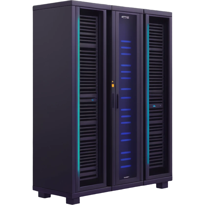modern server rack with glowing lights emoji