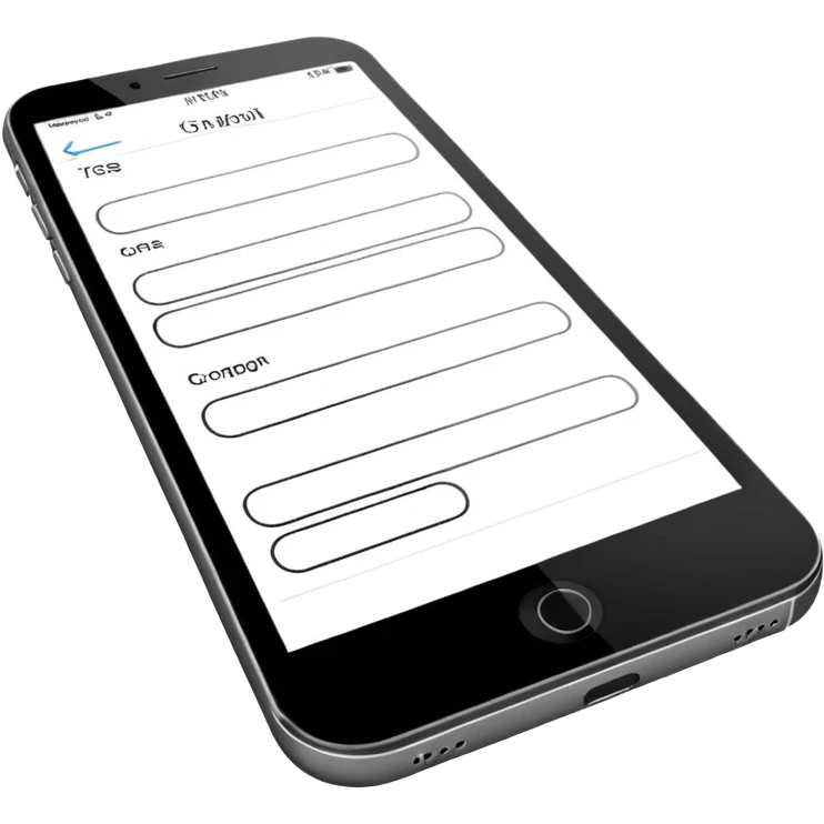 Minimalistic flat vector icon, iOS style, thin black contour on white background. Smartphone with code brackets <> on the screen. Clean, no text, no shadows emoji