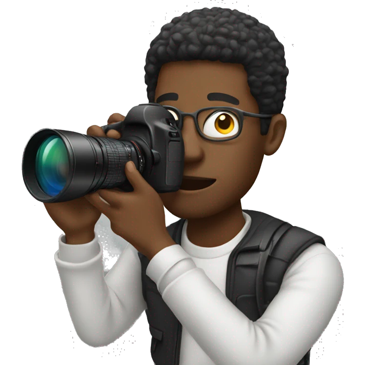 Black man doing photography  emoji