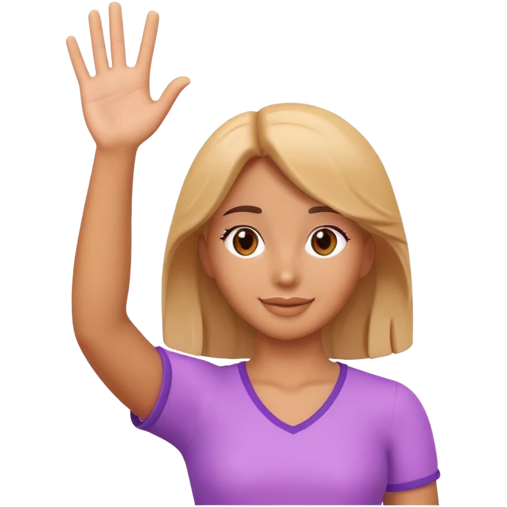 generate realistic detailed girl waving hi 3d style  emoji