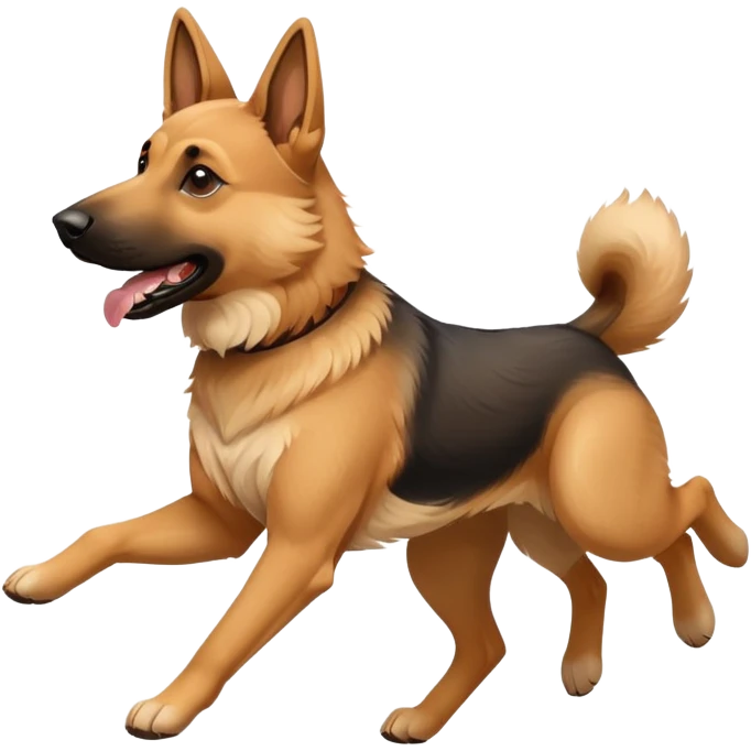 Adult Belgian and German Shepherd mix runs emoji