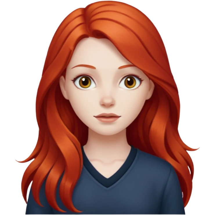 white girl with long red hair emoji