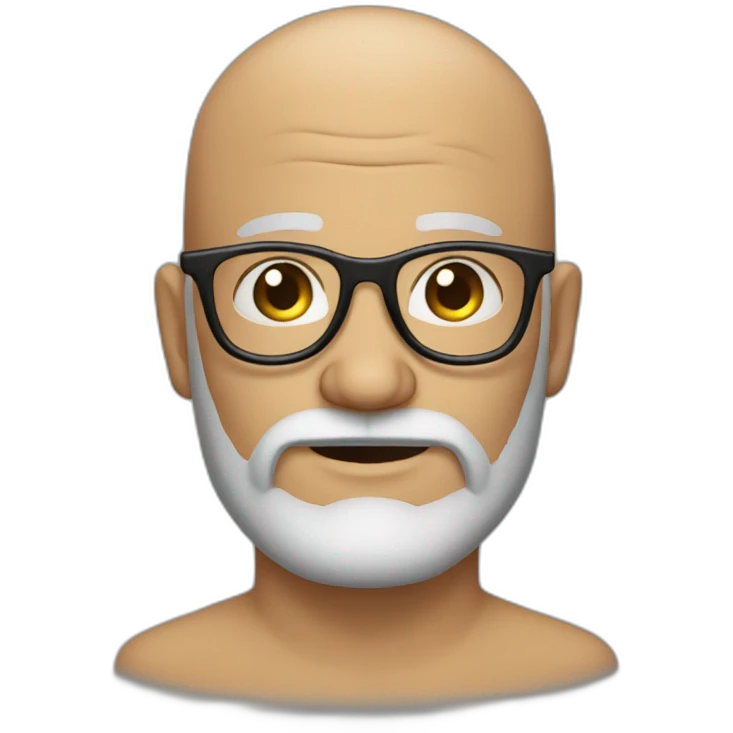 47 year old bearded men with glasses and no hair emoji