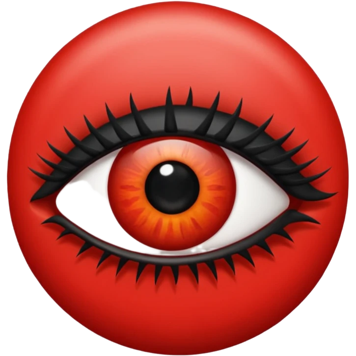Quiero que mi emoji sea en ojo  👁 que sea de color negro total mete pero que el margen sea rojo con pestañas emoji