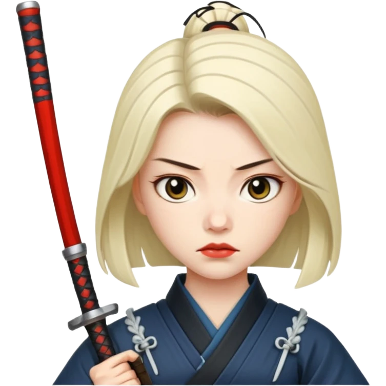 lady samurai holds katana emoji