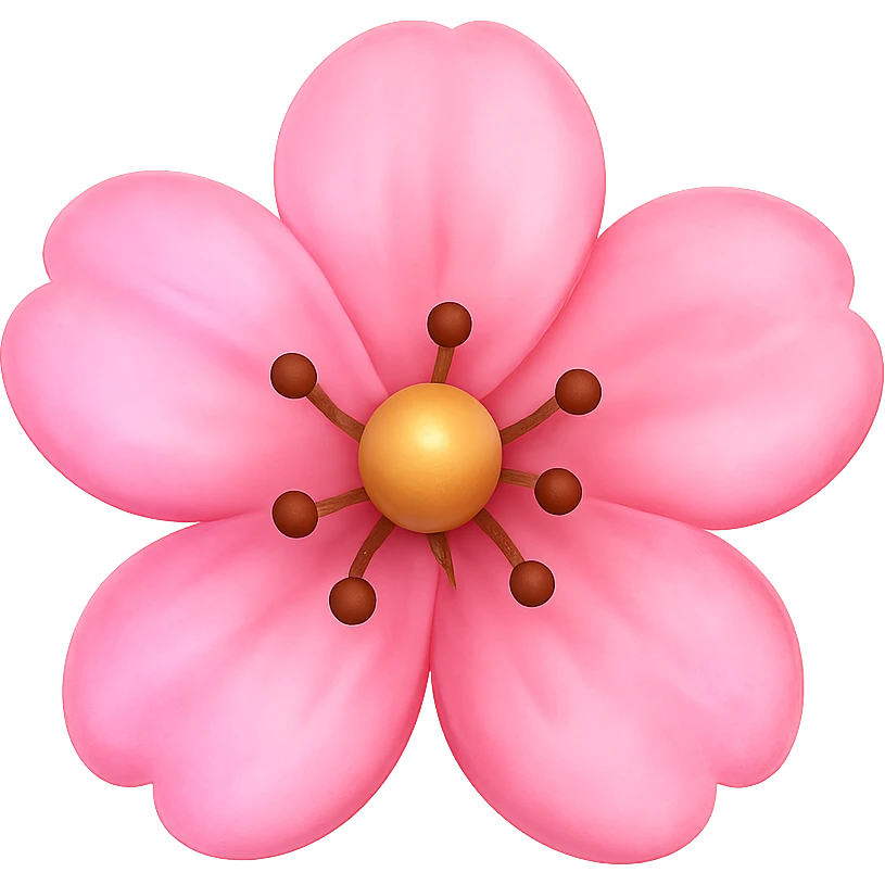 pink flower emoji, soft and pretty emoji