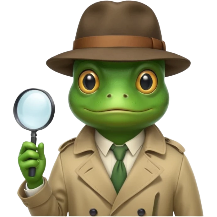 Frog detective  emoji