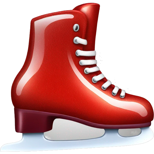 Shiny red ice skate emoji