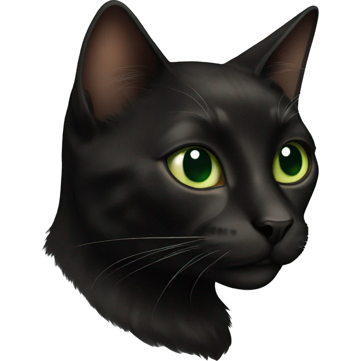 Black cat with Brown Spots green eyes  emoji