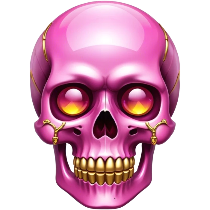 gemstone skull crystal gold pink emoji
