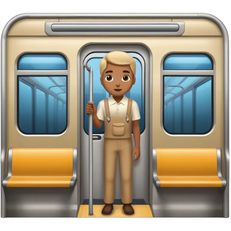 Rider holding grab bar,Metro Riders, inside metro train, no transparent, with background,full image , negative transparent. emoji