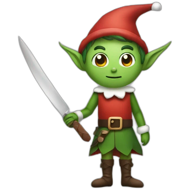 Elf holding a big knife emoji