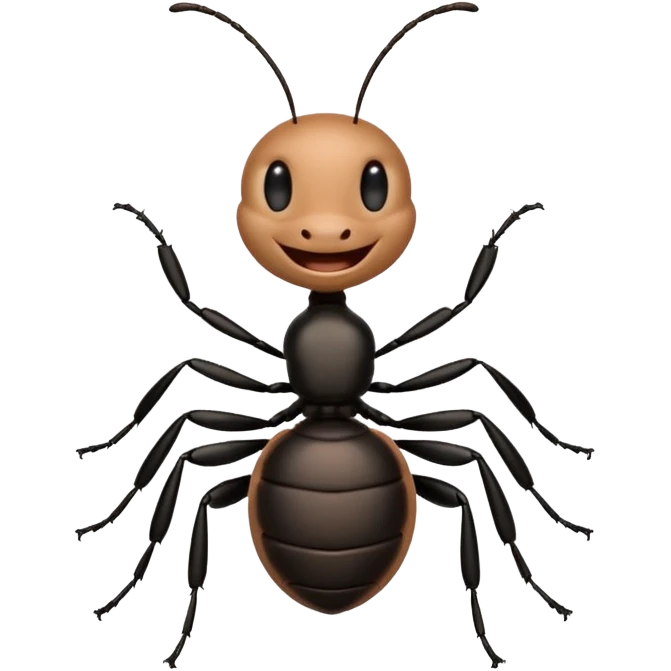 Laughing pot belly black ant emoji