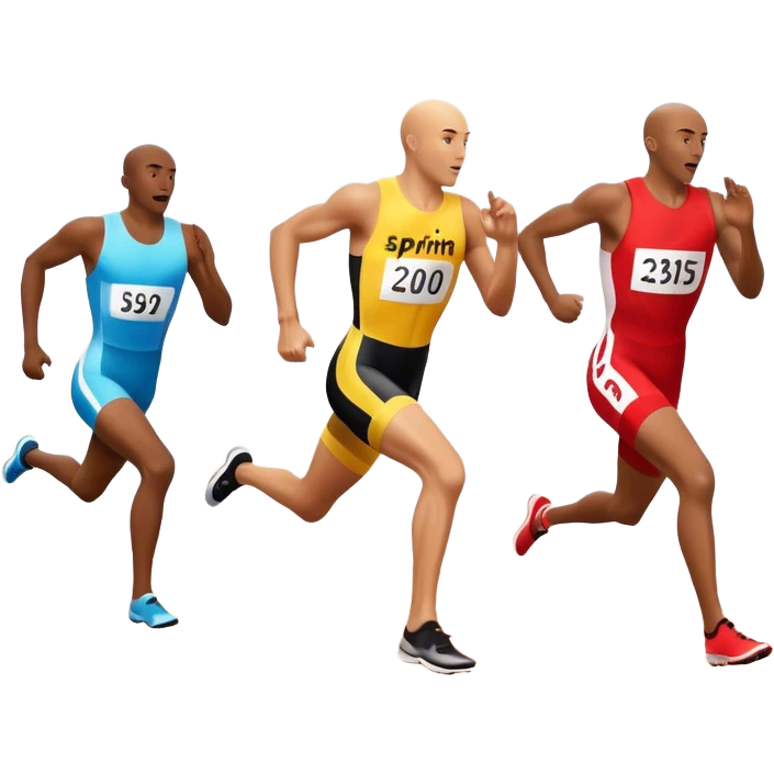 photo finish of a sprint emoji
