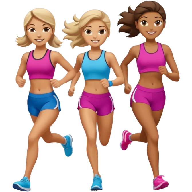 girls running together emoji
