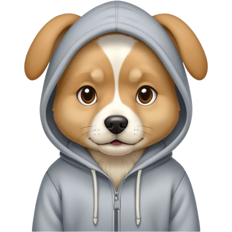 Dog wearing hoodie emoji