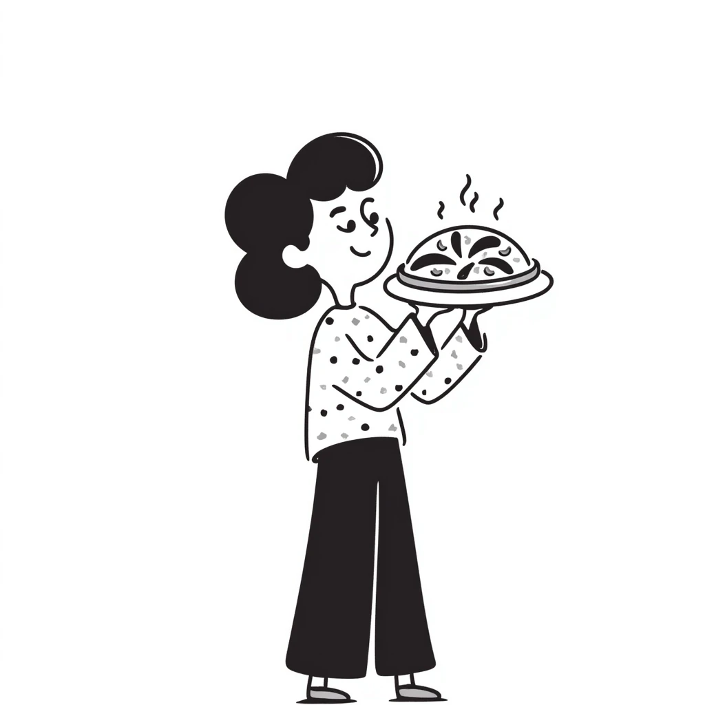 a person holding a pizza emoji