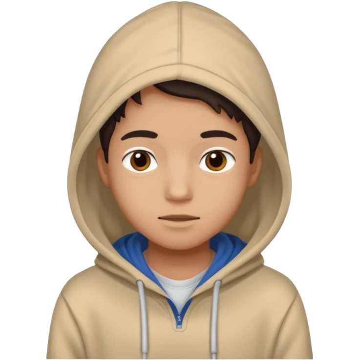 college student with curious face (melange hoodie) emoji