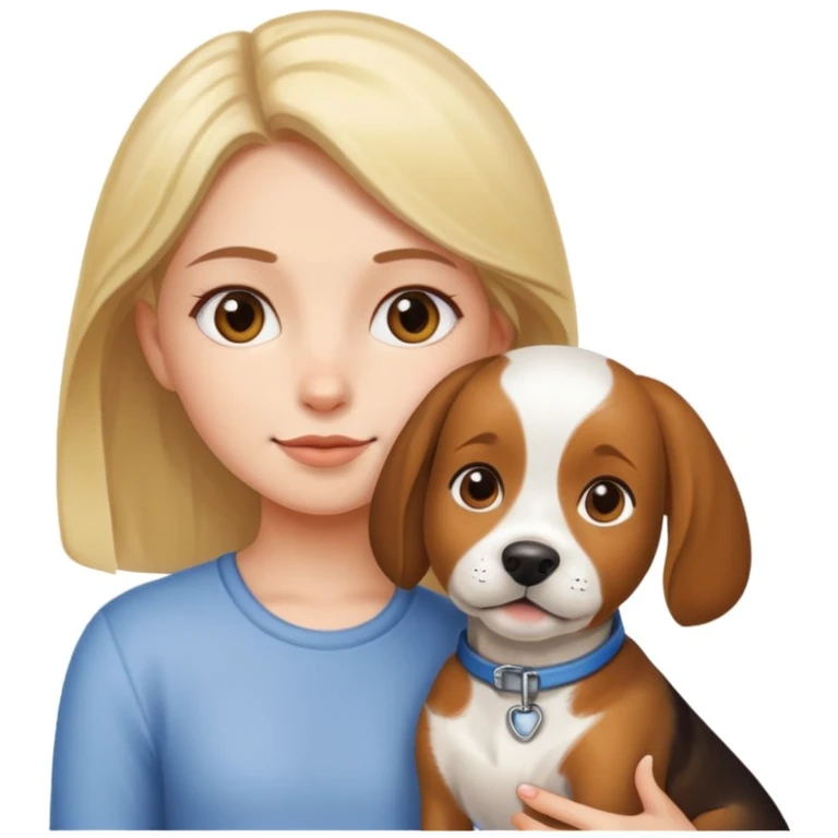 girl and her pet dog emoji