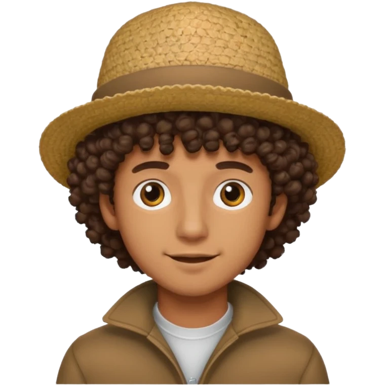 curly haired guy with hat emoji