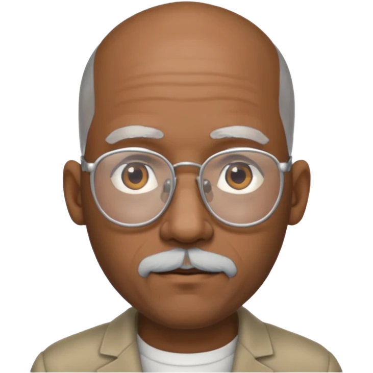 bald headed silver beard black man glasses emoji